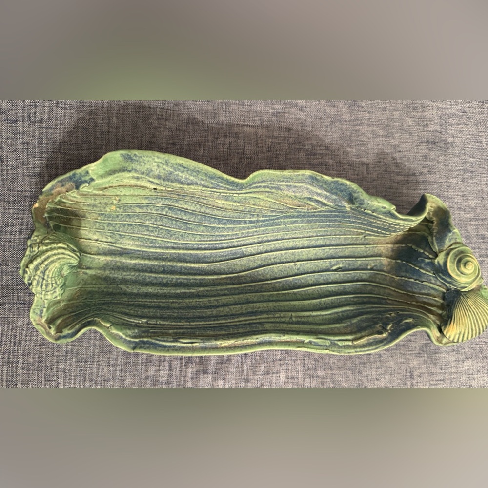 Vintage Green Kelp Ceramic Decorative Bowl